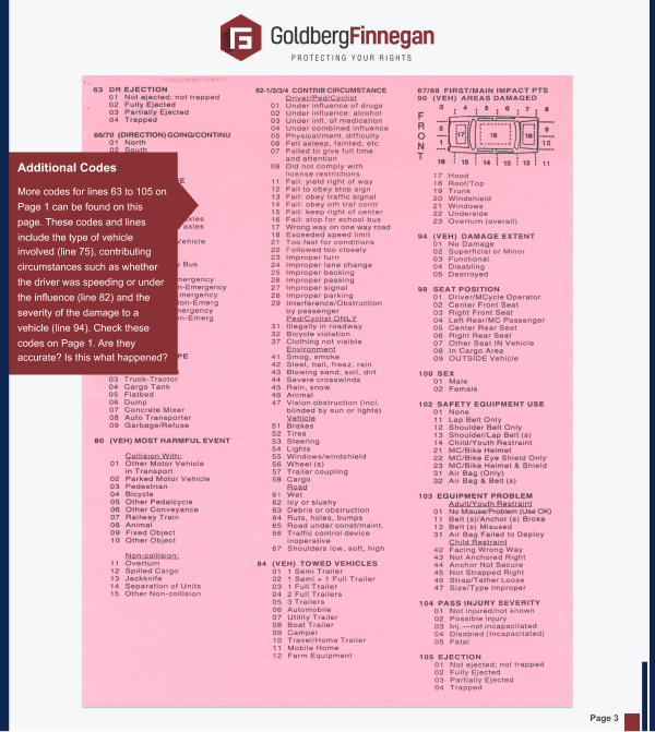 How to read your Maryland accident report pg. 3