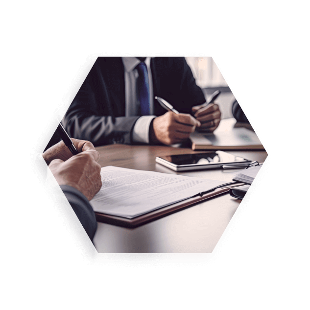 Man in suites in an office