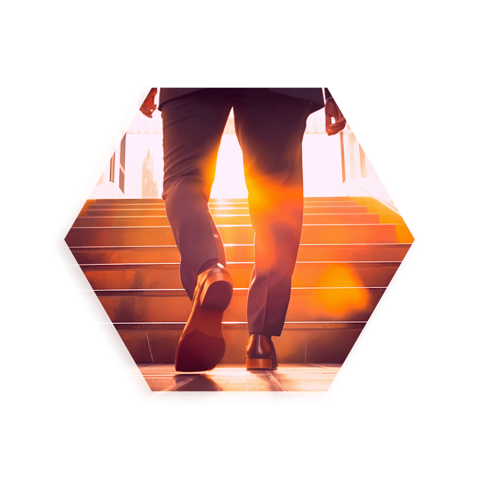 A man going up a stair